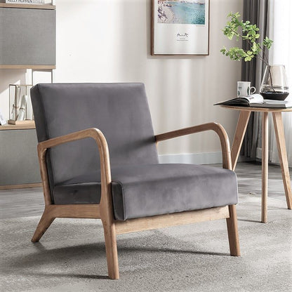 Classic Mid-Century Modern Accent Chairs, Open Framed Armchair With Cushioning- Unique Piece Furniture- {{Product type}}