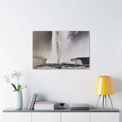 Old Faithful Geyser Yellowstone Canvas Gallery Wraps 36" x 24" 1.25"