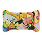 Space Judy Pet Feeding Mats Bone shape (30" × 18") White