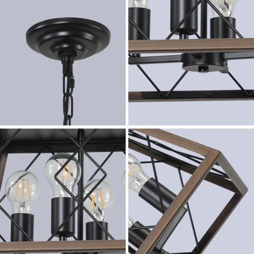 Farmhouse Chandelier 4 Lights Vintage Antique Ceiling Light - - light