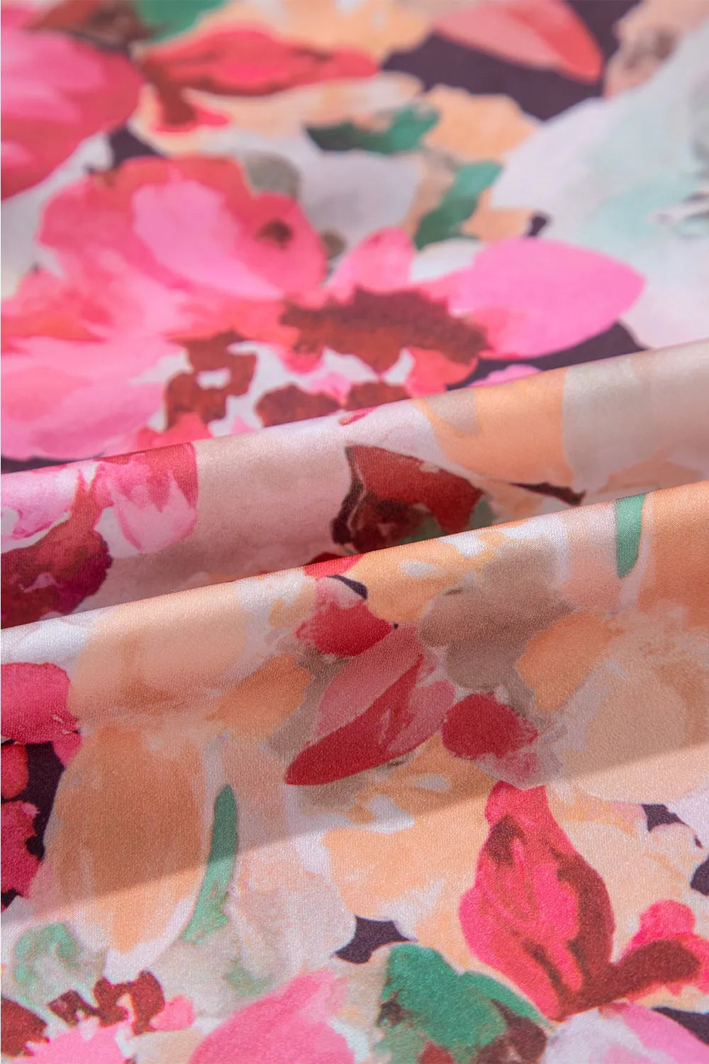 Frill Floral Button Down Long Sleeve Shirt - -