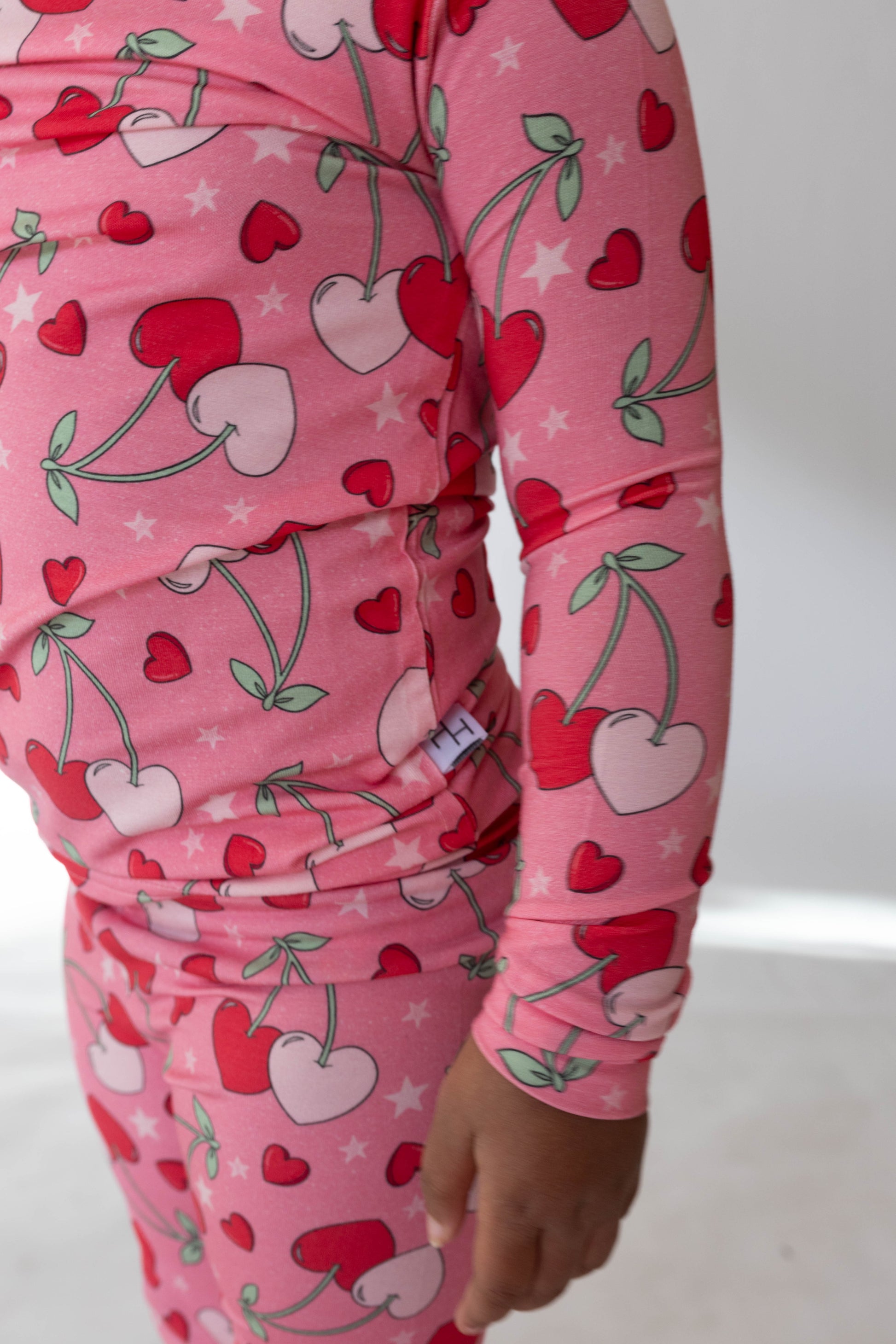 Cherry Hearts 2 piece PJs - - pajamas