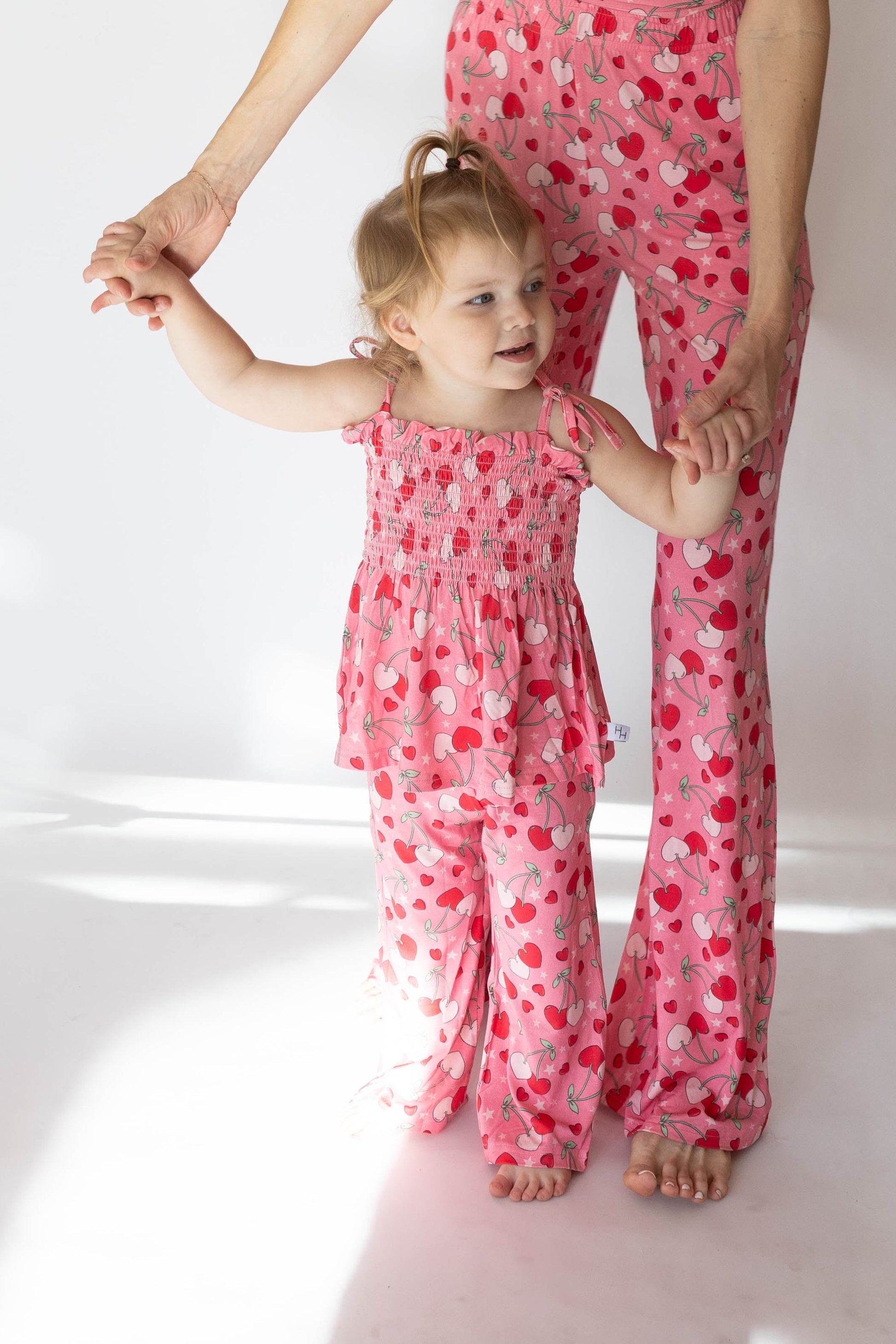 Cherry Hearts Girls Shirred Pant Set - 6T - clothing set