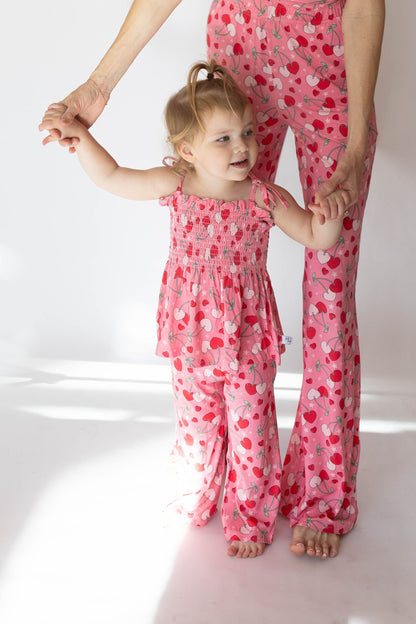 Cherry Hearts Girls Shirred Pant Set - 6T - clothing set