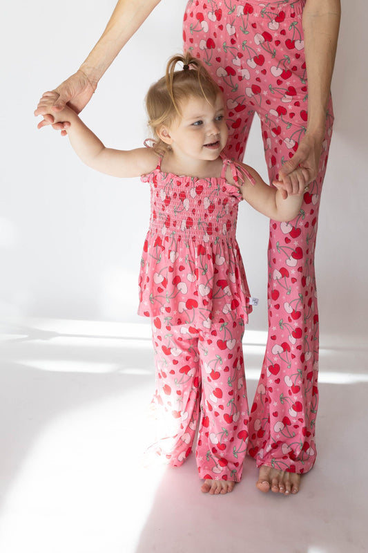 Cherry Hearts Girls Shirred Pant Set - 6T - clothing set