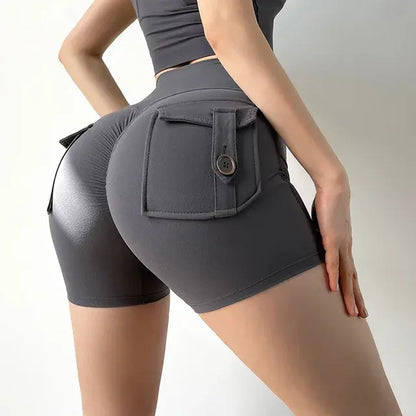 Women-s High-Waist Sport Shorts Gray Medium