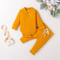 Babies Knit Long Sleeve Romper and Pants Yellow 0-6 Months