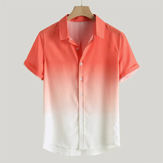 Gradient Color Casual Hawaiian Shirt - Kia Day Design