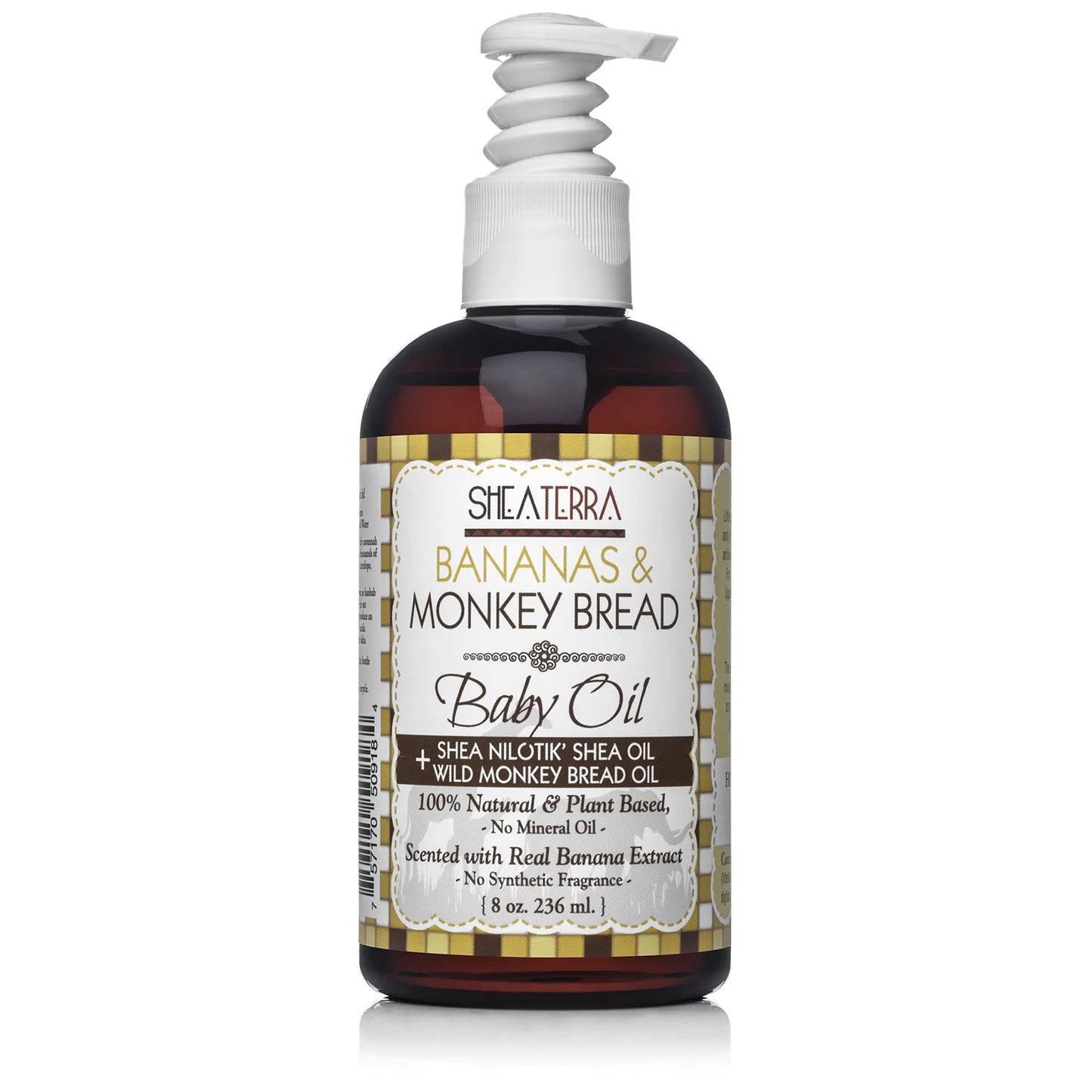 Shea Terra Organics Mama and Baby Collection Bananas & Monkey Bread Baby Oil - - lotion