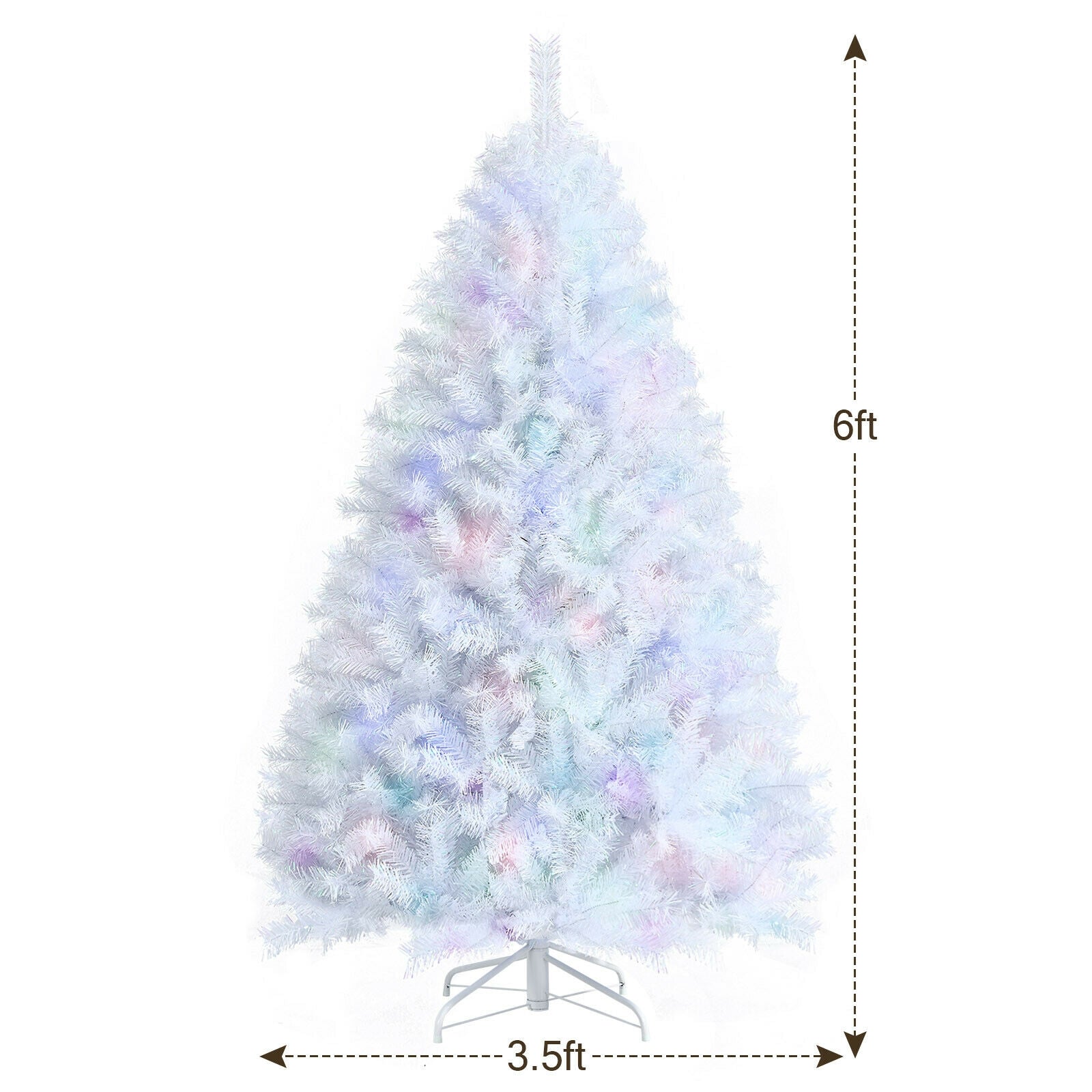 6 Feet Iridescent Tinsel Artificial Christmas Tree with 792 Branch Tips - -