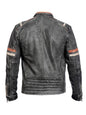 Cafe Racer Motorcycle Retro Moto Distressed Leather Jacket – Vintage- Martin Jackets- {{Product type}}