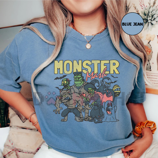 Retro Halloween Comfort Colors Shirt – Monster Mash T-Shirt, Vintage Ghost Tee - - T-shirt
