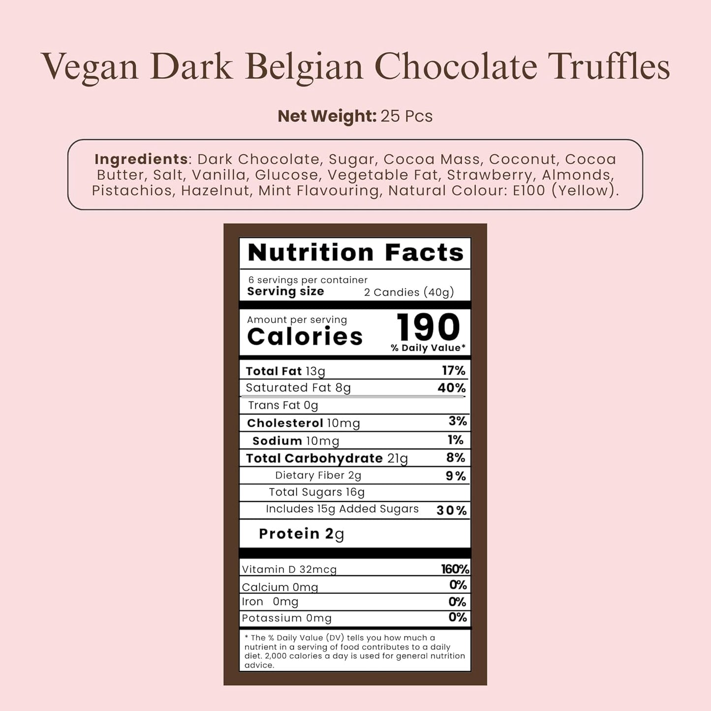 Andy Anand Vegan Dark Chocolate Truffles Praline Collection, 25 pc – Gluten-Free Gift Box, 60% Cocoa Butter, Birthday & Valentine's Day Gift - - Food & Beverages > Desserts & Sweets > Chocolate
