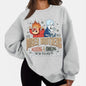 Cartoon Graphic Print Crewneck Vintage Sweatshirt - Sport Grey - Sweatshirt