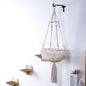 SHENGOCASE Macrame Cat Hammock with 3 Steps and Wall Hook Wall Mounted Hanging Cat Bed - Macrame Hammock 14” - cat bed