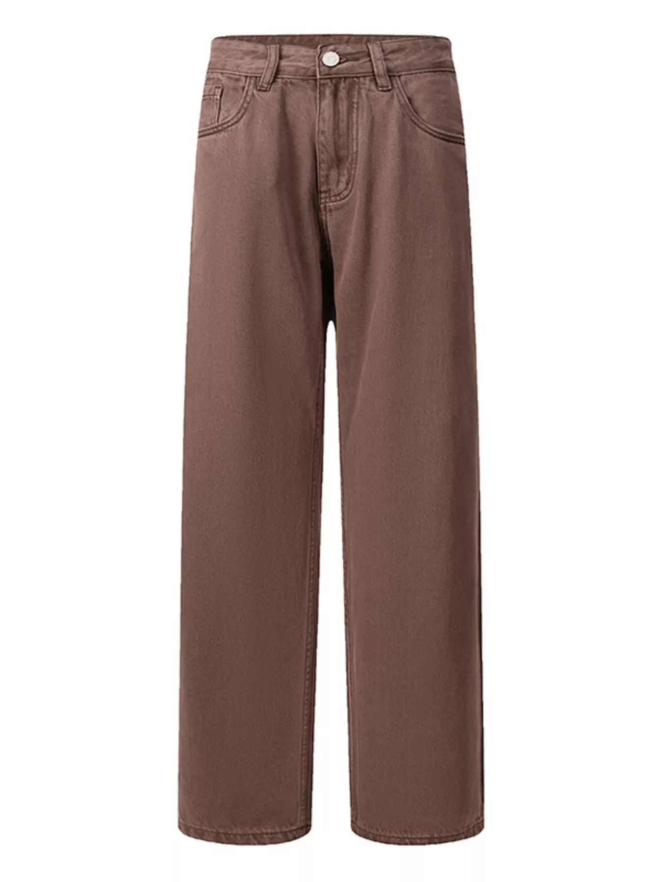 Men's Vintage Wash Wide Leg Jeans - -