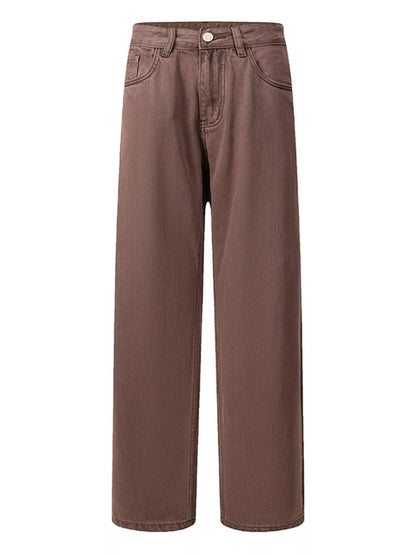 Men's Vintage Wash Wide Leg Jeans - -