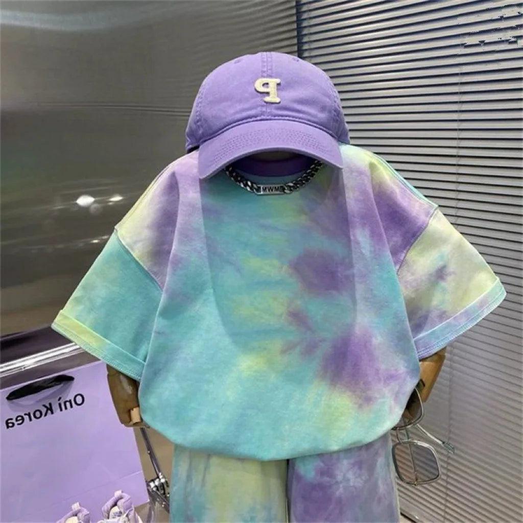 Short Sleeve Tie Dye T-Shirt and Short Set