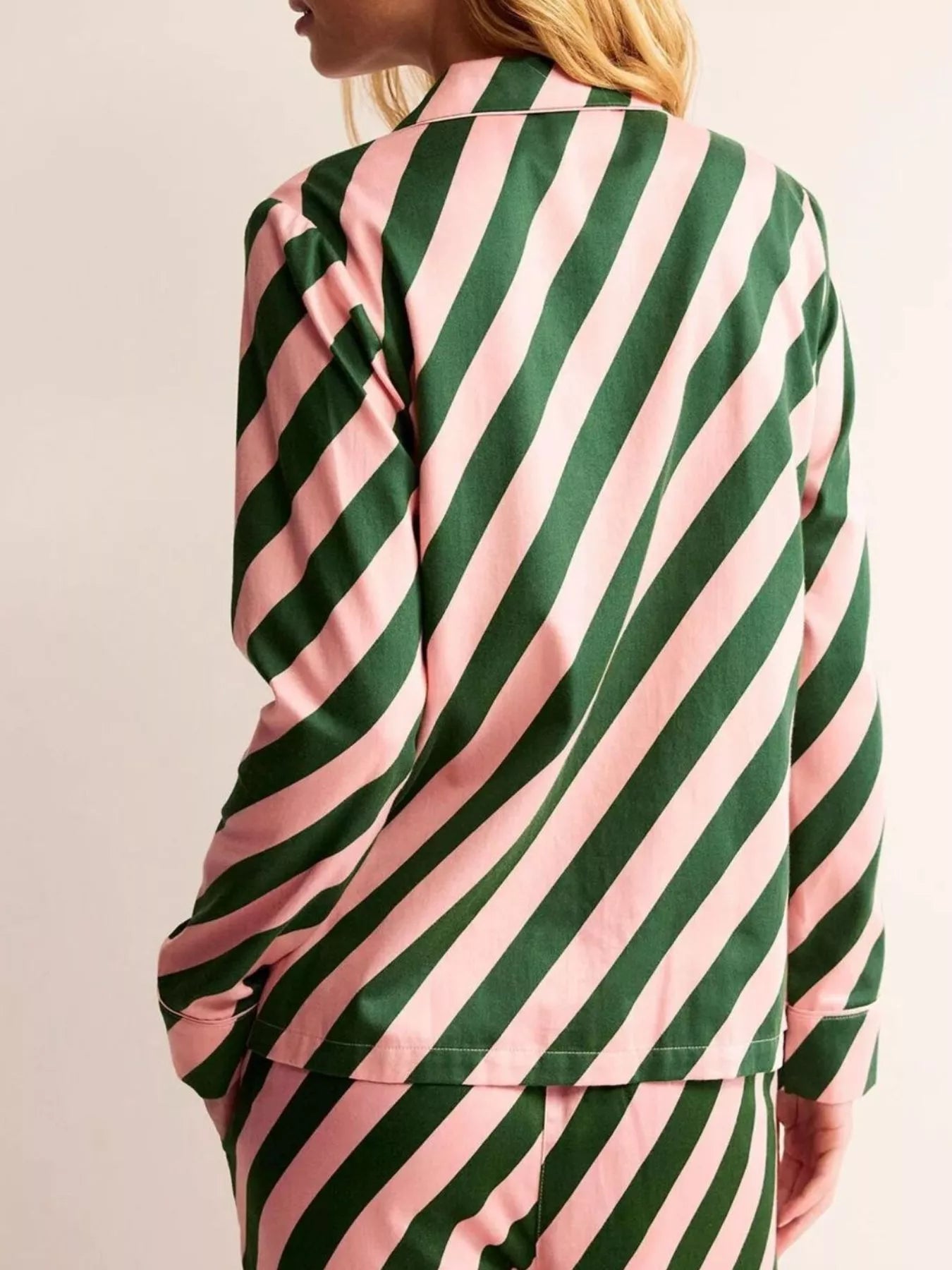 Striped Long Sleeve Shirt and Pants Lounge Set- Shopimist- {{Product type}}
