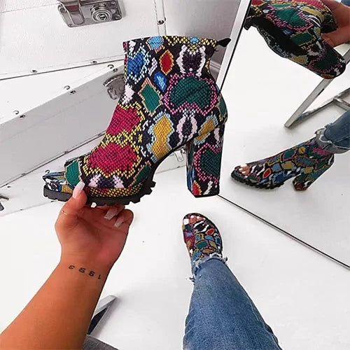 Zipped Open Toe Ankle Boots - Kia Day Design