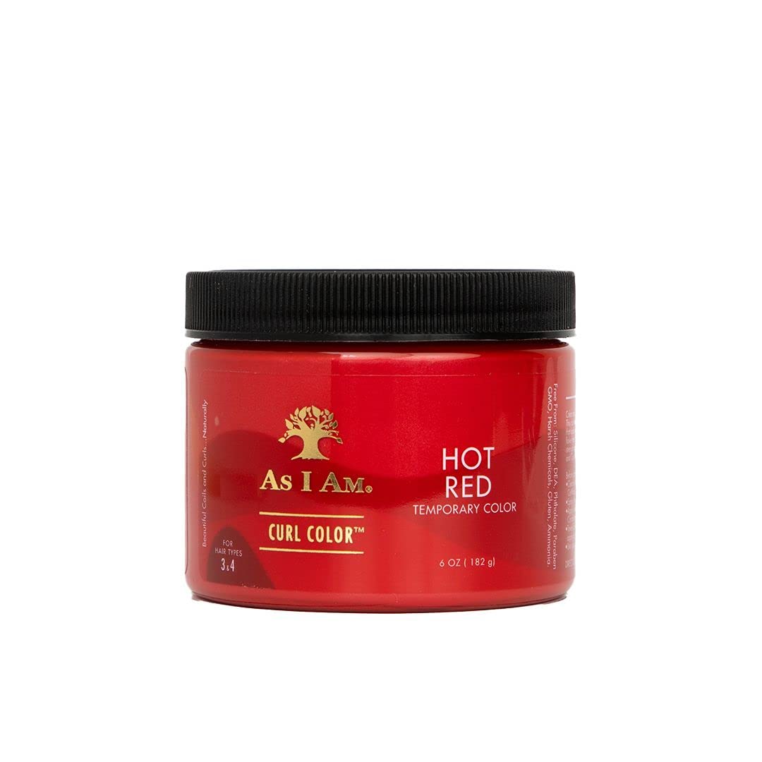 As I Am Curl Color Hot Red 6 Oz Color & Curling Gel Temporary Color Medium Hold Vegan & Cruelty Free - - hair color