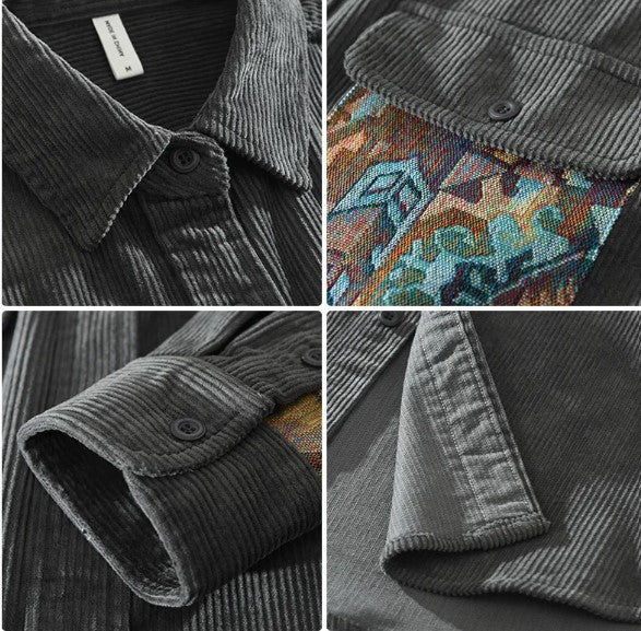 Japan Style Retro Long Sleeve Shirt - - shirt