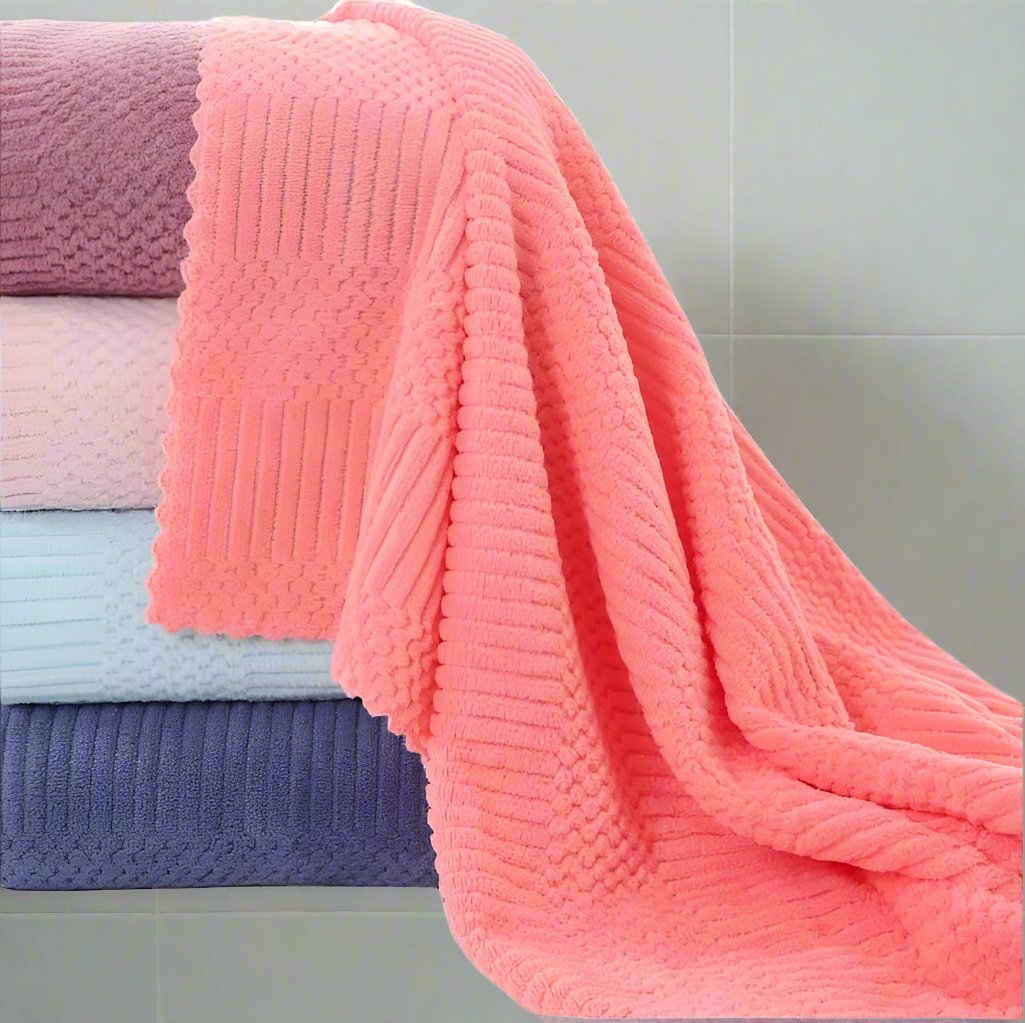 Cotton Fleece Thick 2 Pcs Bath Towel Set Beauty Towel Set Super Soft Absorbent