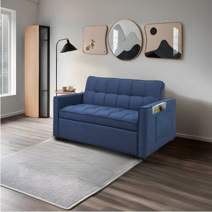 Pull-Out Sofa Bed With Woven Polyester Fabric & Solid Wood Frame - - sofa bed