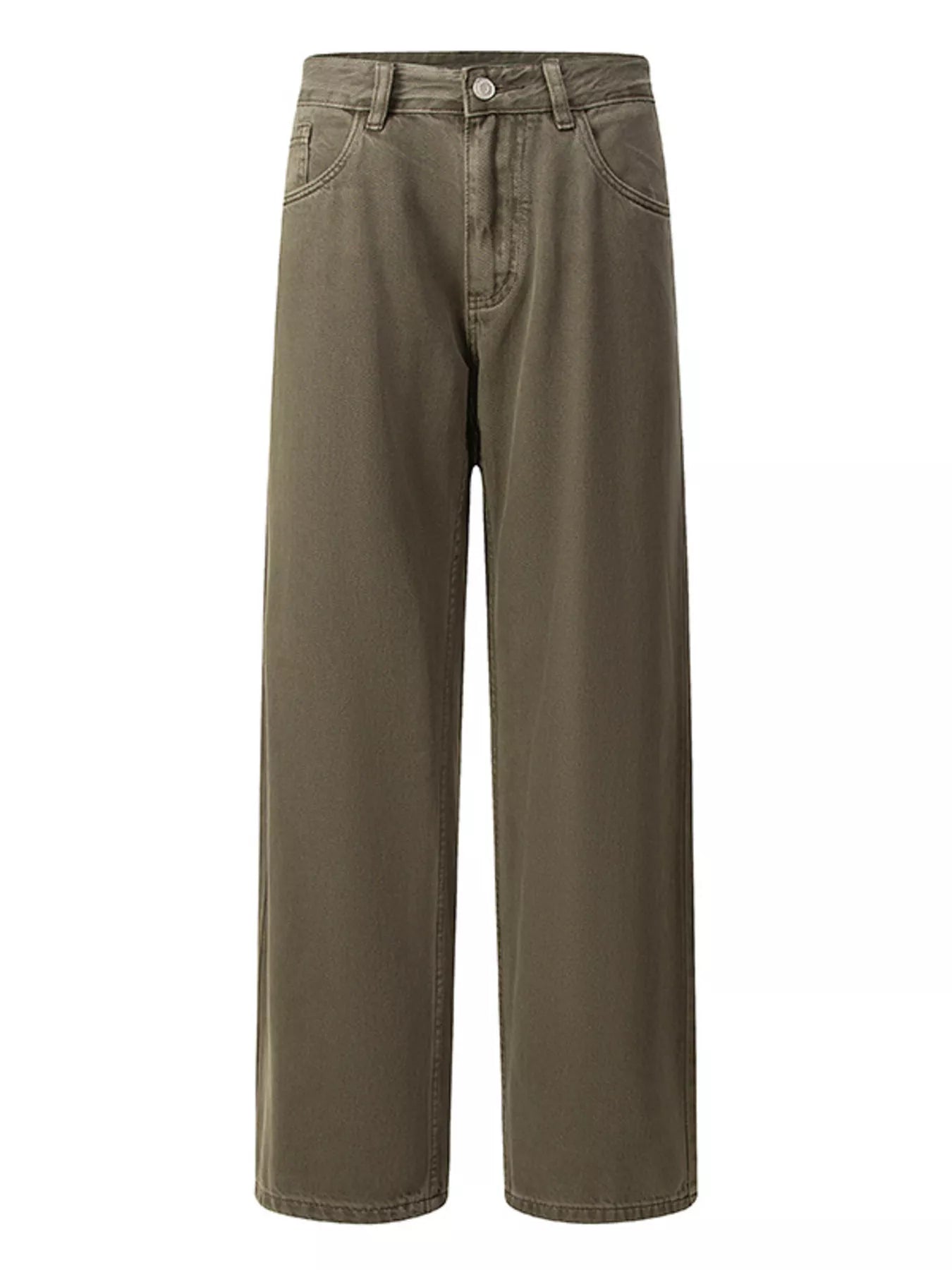 Men's Vintage Wash Wide Leg Jeans - -