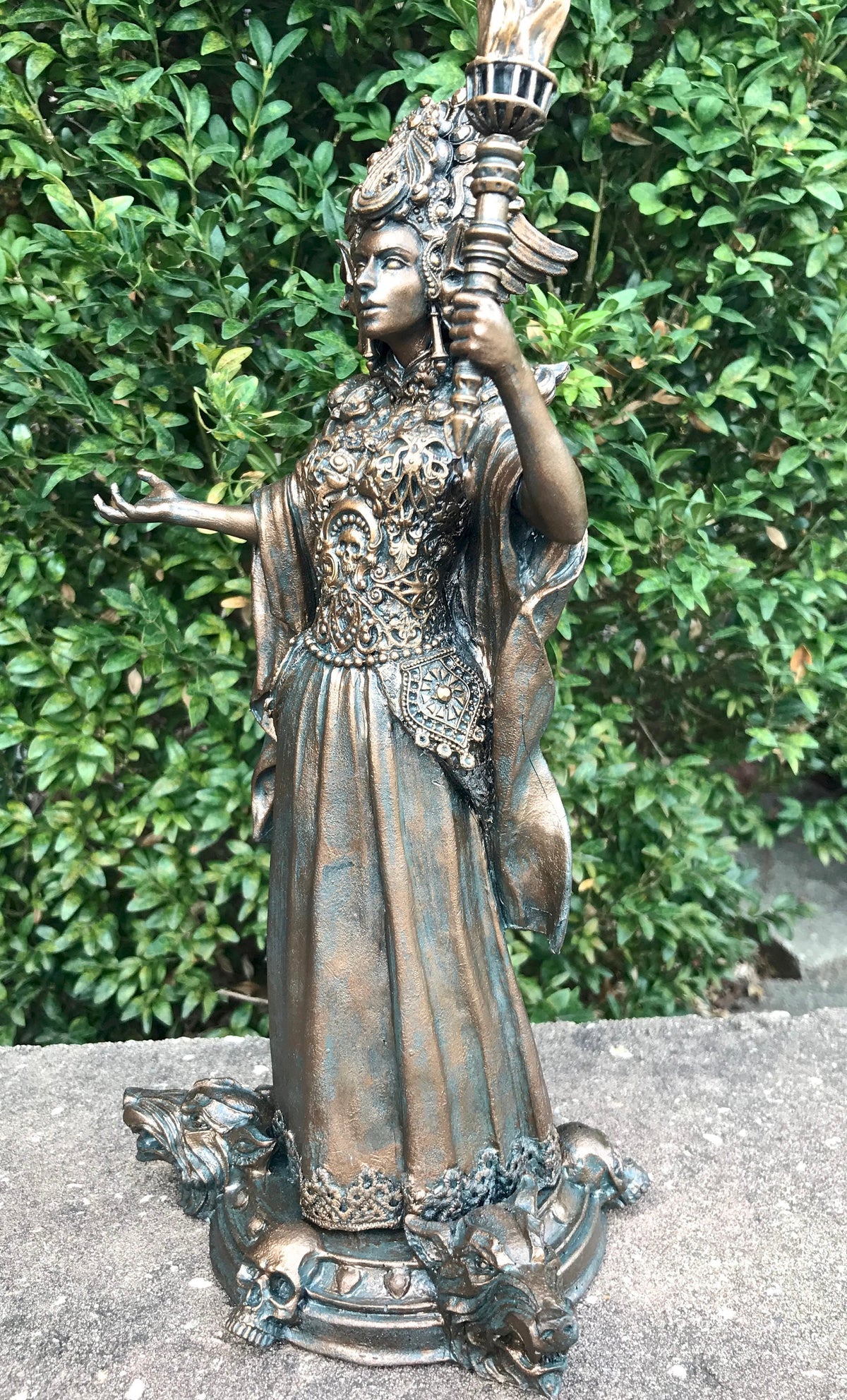 Hecate, Goddess of Witchcraft and Magic Statue, Resin Sculpture | Mythical Goddess Figurine | Folklore Altar Statue for Gothic Home Decor - -