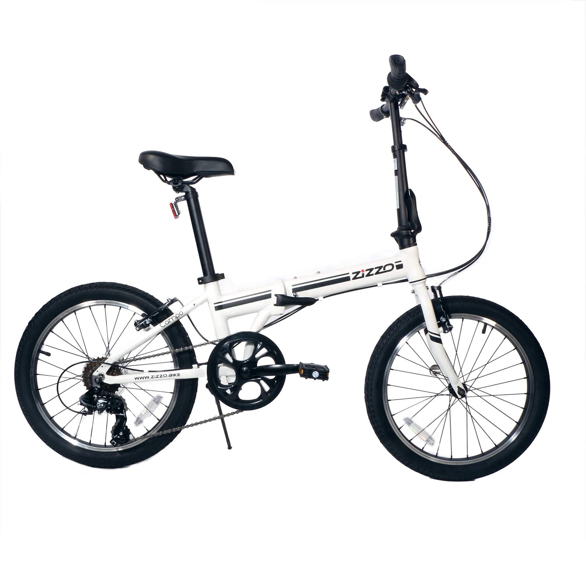 ZiZZO Campo 20" Folding Lightweight 7-Speed Bike White - white - folding bike
