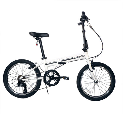 ZiZZO Campo 20" Folding Lightweight 7-Speed Bike White - white - folding bike
