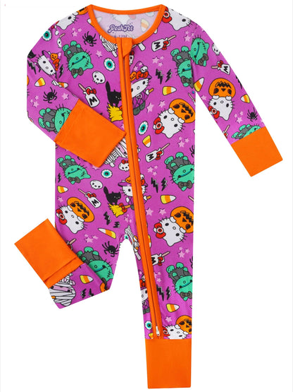 PoshTOT Sanrio Hello Kitty Milk Bamboo Baby Convertible Zippy Romper - - Zippy Romper