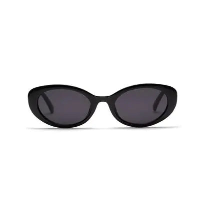 Oval Frame Sunglasses - Bright black - sunglasses