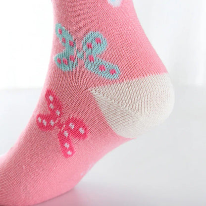 5 Pairs Cotton Butterfly Socks