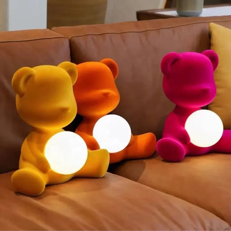 Teddy Bear LED Resin Table Lamp