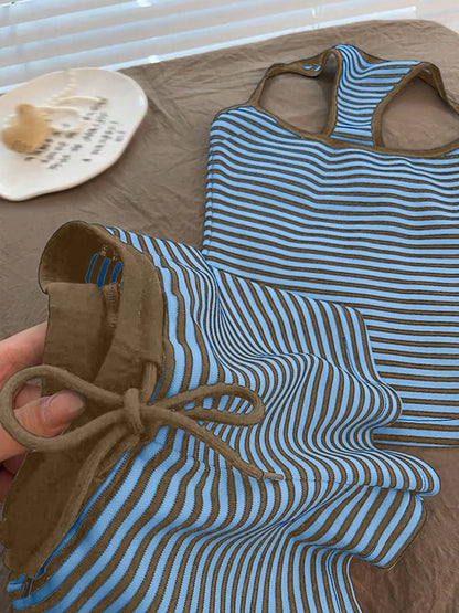 Striped Tank Top and Shorts Set- Shopimist- {{Product type}}