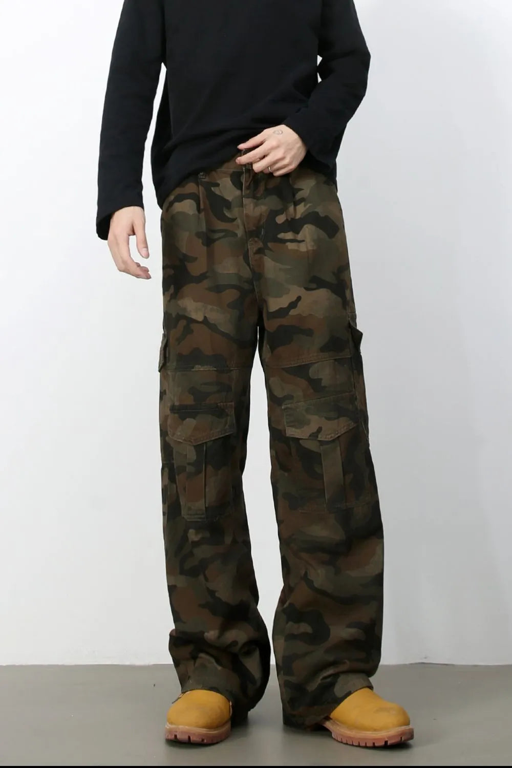 Men's Camouflage Loose Fit Jeans - -