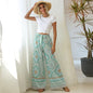 Wide Leg High Waist Chiffon Pants light green