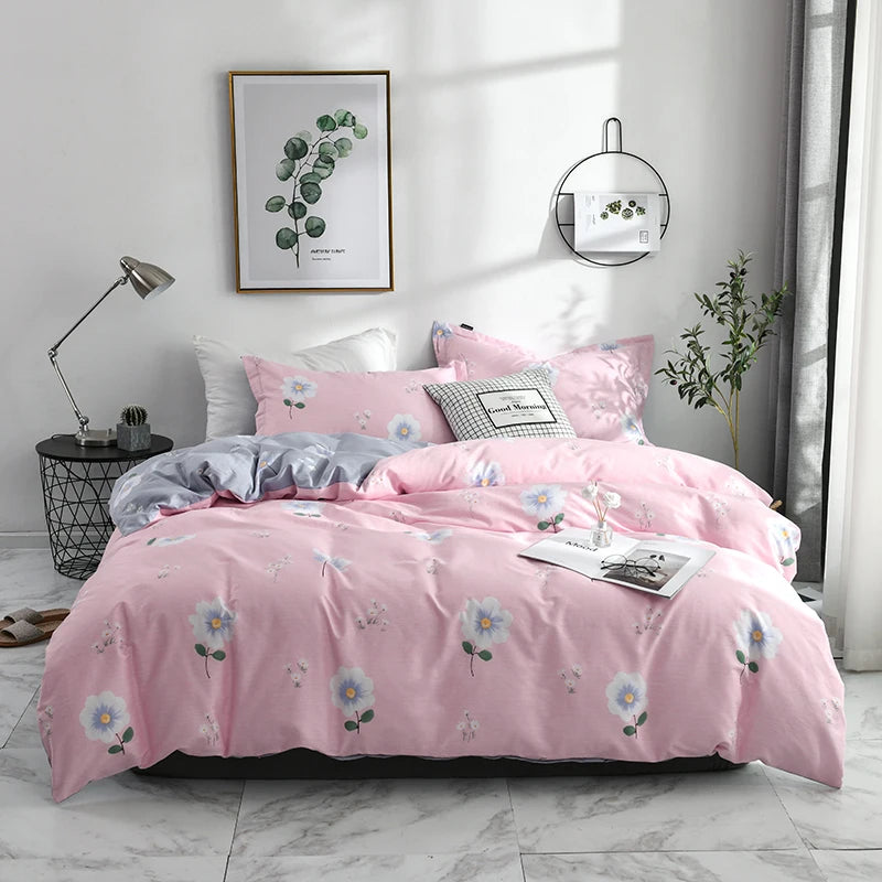 100%Cotton Duvet Cover Flat Sheet Bedding Sets