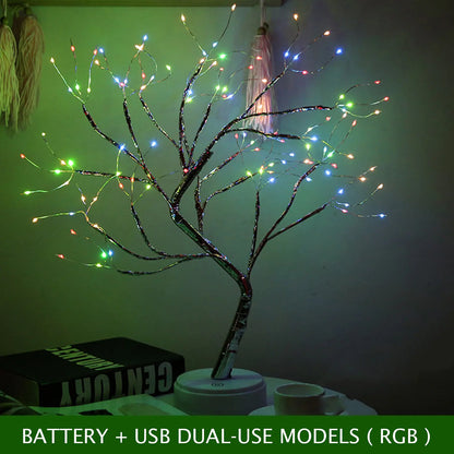 LED Night Light Tabletop Bonsai Tree Light USB