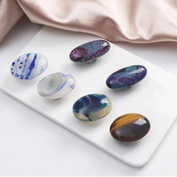 Crystal Agate Pulls Knobs Genuine Agate Drawer Knobs