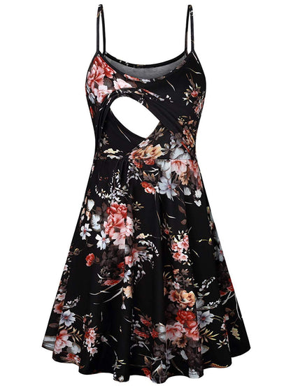 Euro-American Chic Maternity Halter Dress - Black S - dress