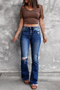 Retro Stretch Slim Micro Flared Jeans - Dark Blue 2XL - Women's Fashion - Women's Clothing - Bottoms - Jeans