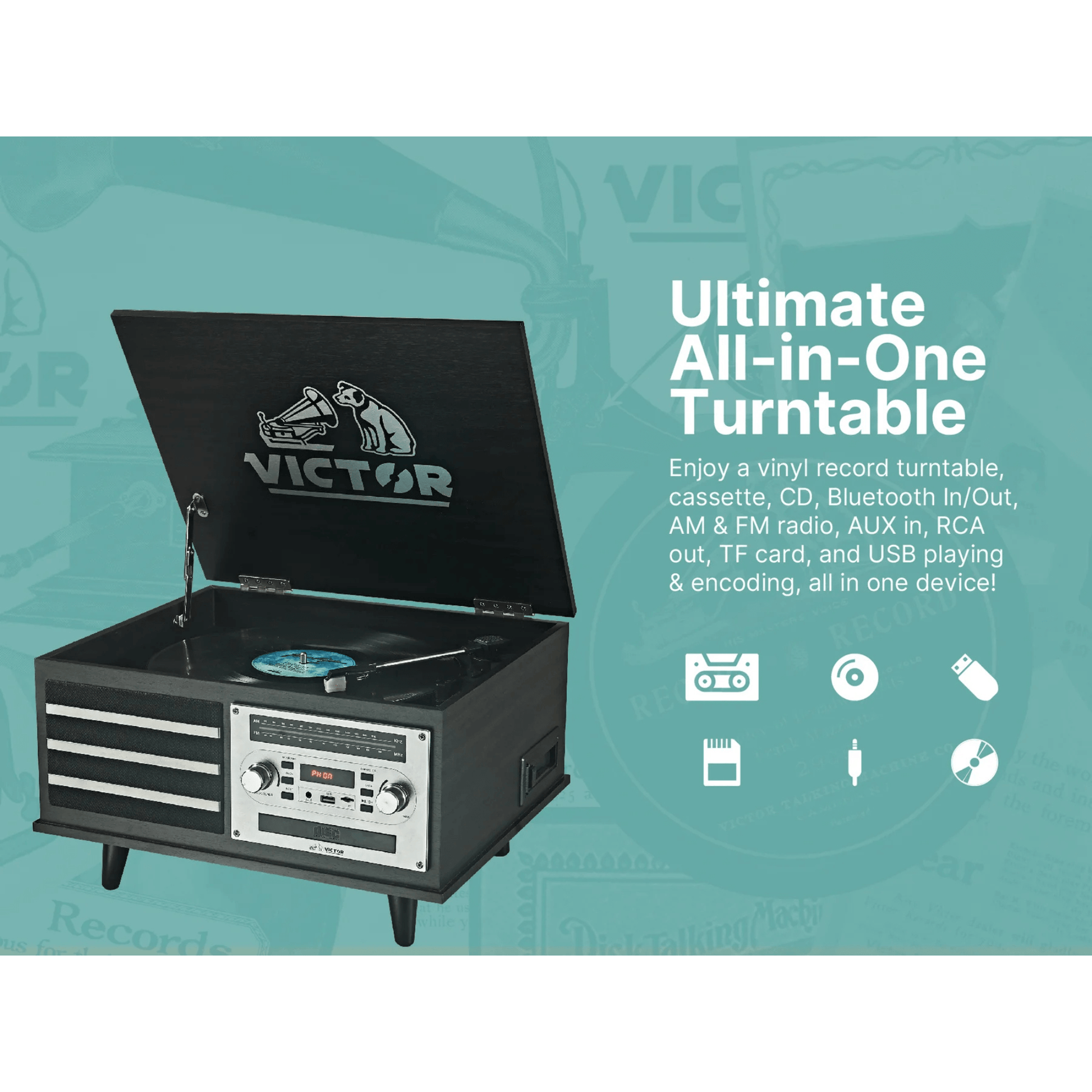Victor Monroe 8-in-1 Music Center- Jupiter Gear Home- {{Product type}}
