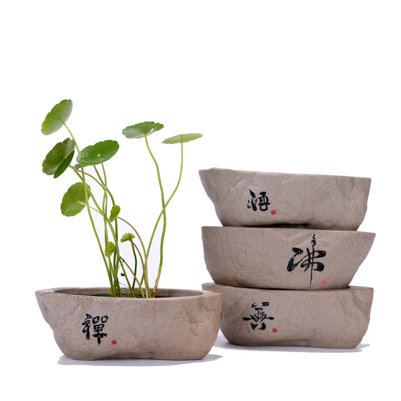Creative Retro Stoneware Hydroponic Flower Pot - - flower pot