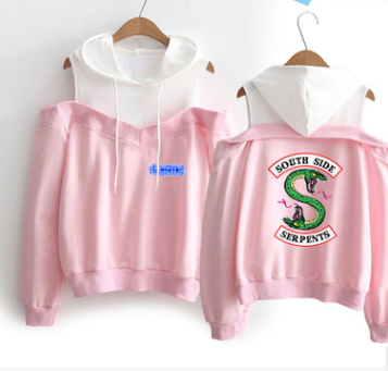 Off-Shoulder Hooded Sweatshirt - D2 2XL - sweatshirt