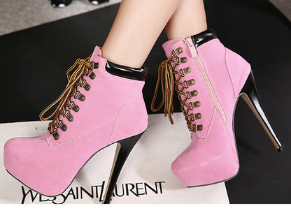 Cross Strap Stiletto Martin Boots