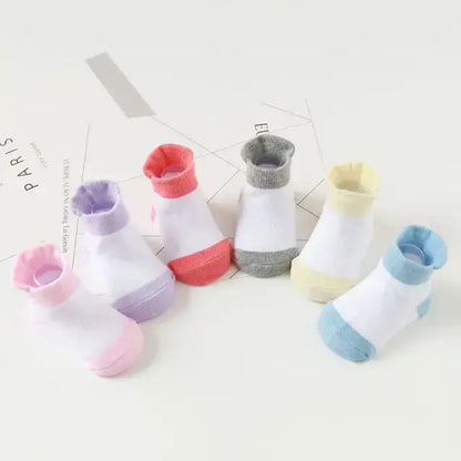 Anti-Slip Toddler Ankle Socks light pink dark pink yellow light blue dark blue white 6 to 12 Months