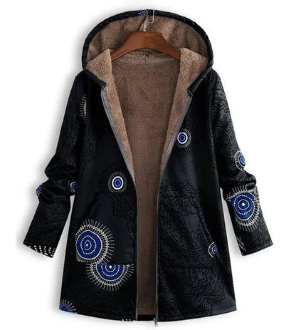 Cotton and Linen Cotton-Padded Long Outerwear Ladies Winter Coats Casual